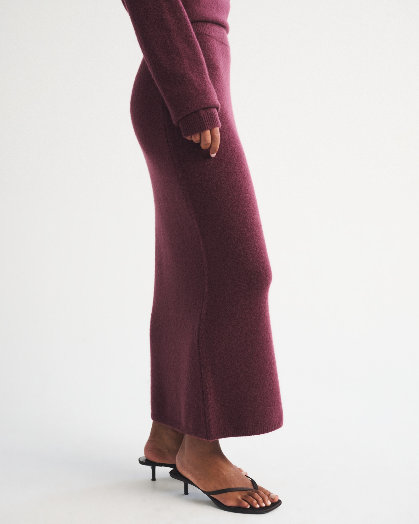 Merino Wool-Blend High Rise Sweater Maxi Skirt thumbnail 4