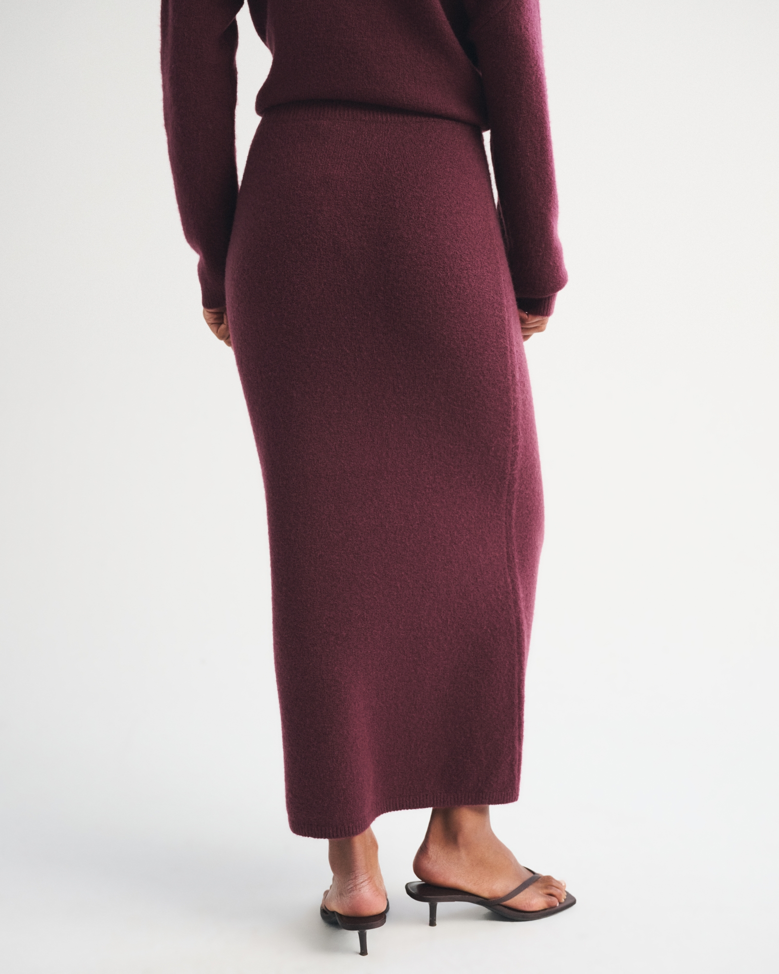 Merino Wool-Blend High Rise Sweater Maxi Skirt thumbnail 5