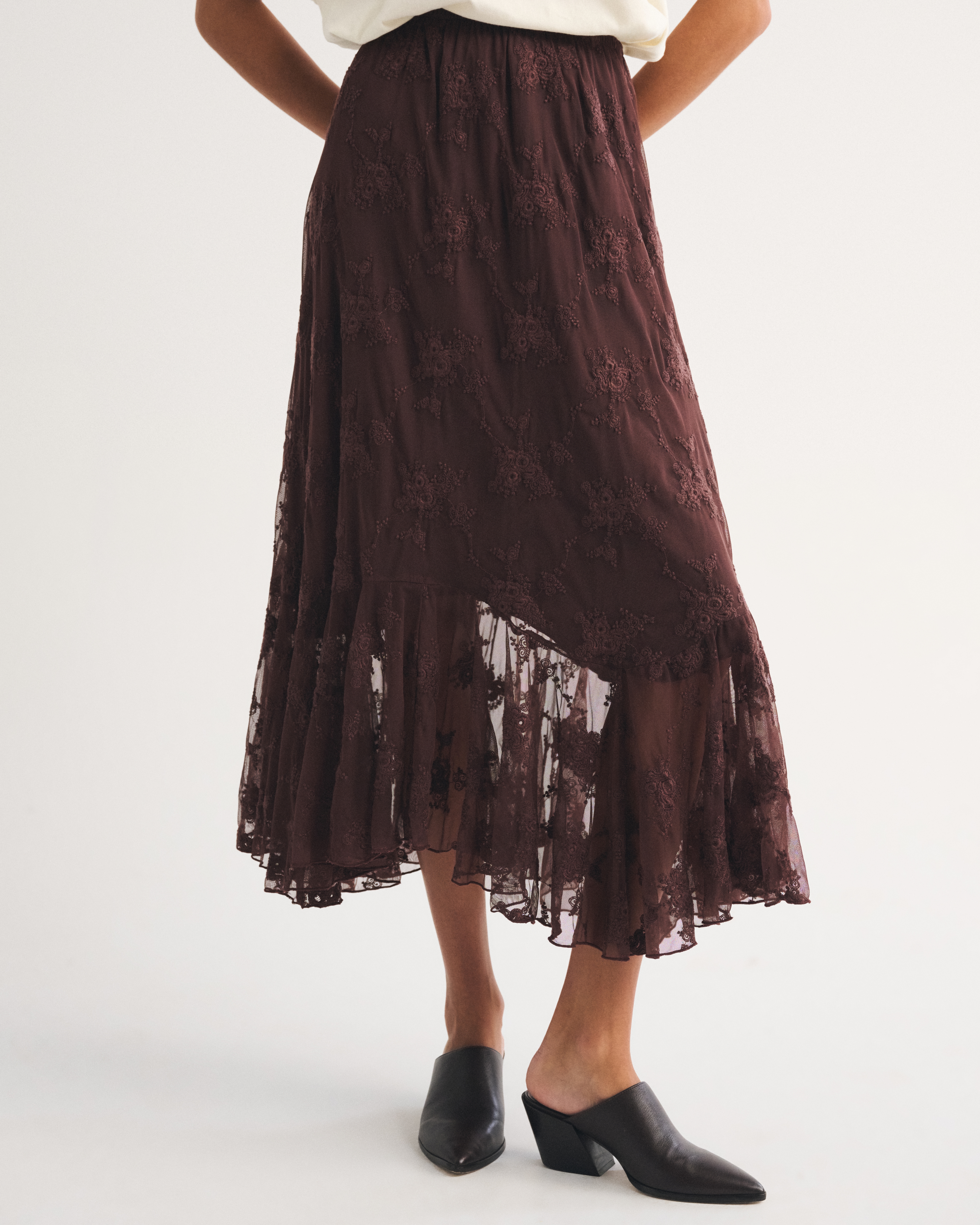 Женские юбки Abercrombie & Fitch Embroidered Maxi Skirt — фото 3