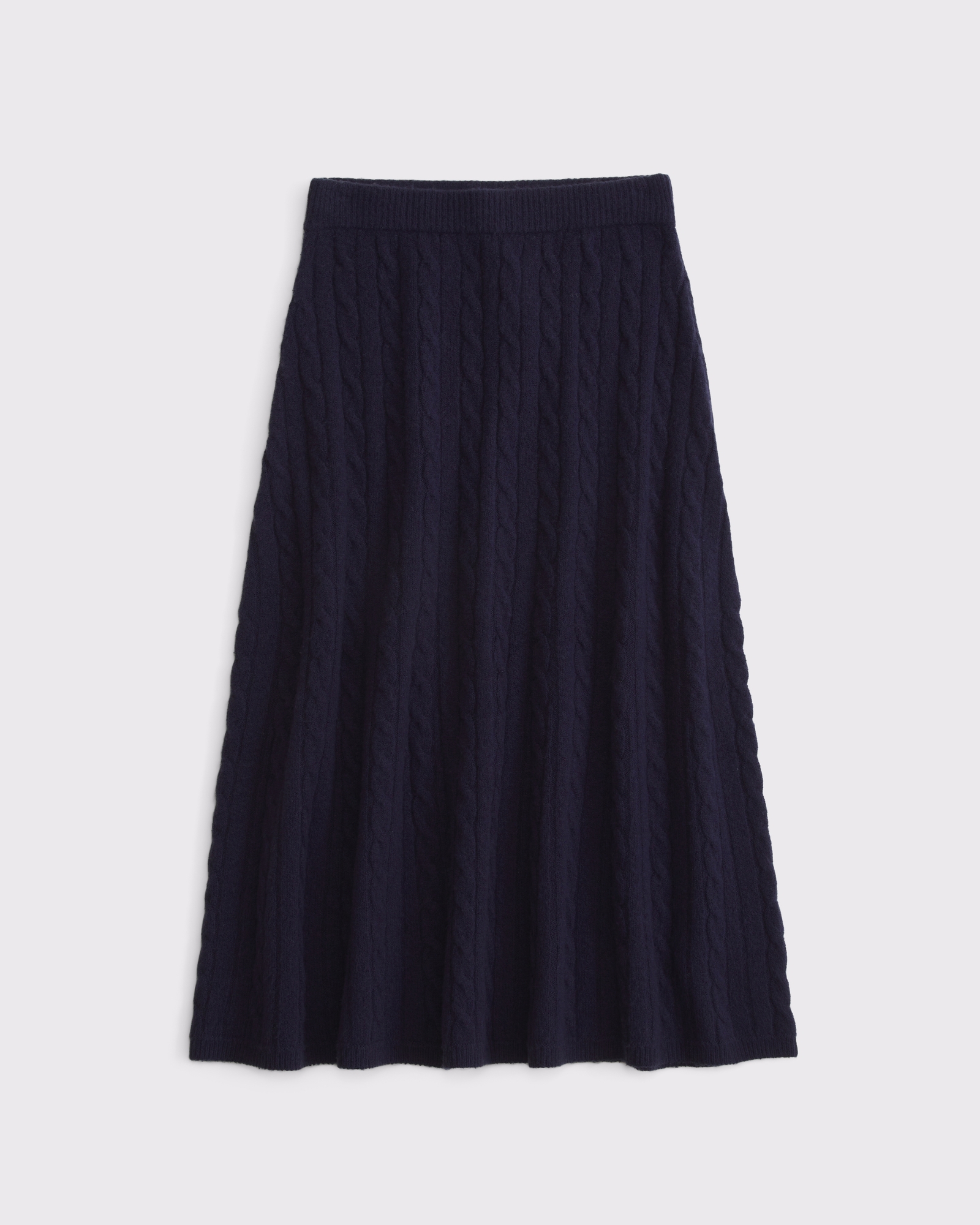 Merino Wool-Blend Cable Sweater Midi Skirt thumbnail 7