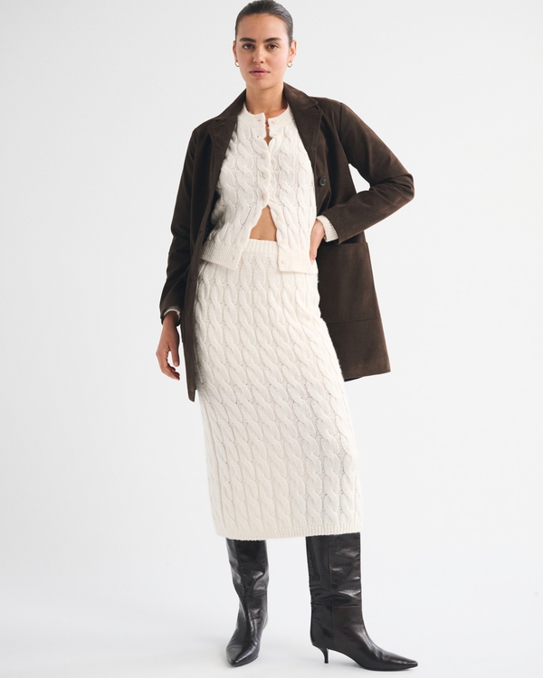 Airspun Cotton-Blend Cable Maxi Skirt by Abercrombie & Fitch