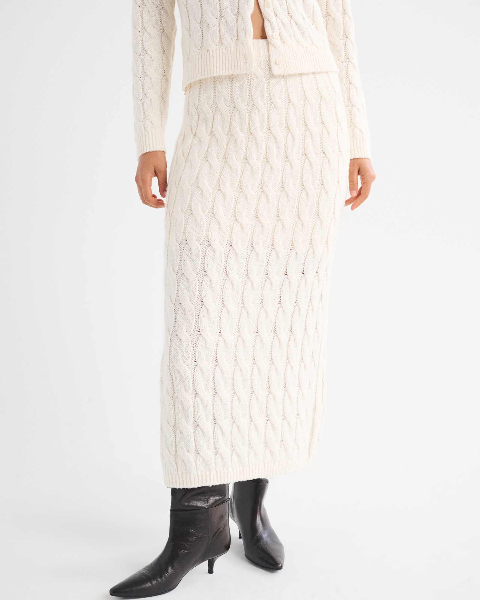 Airspun Cotton-Blend Cable Maxi Skirt thumbnail 2