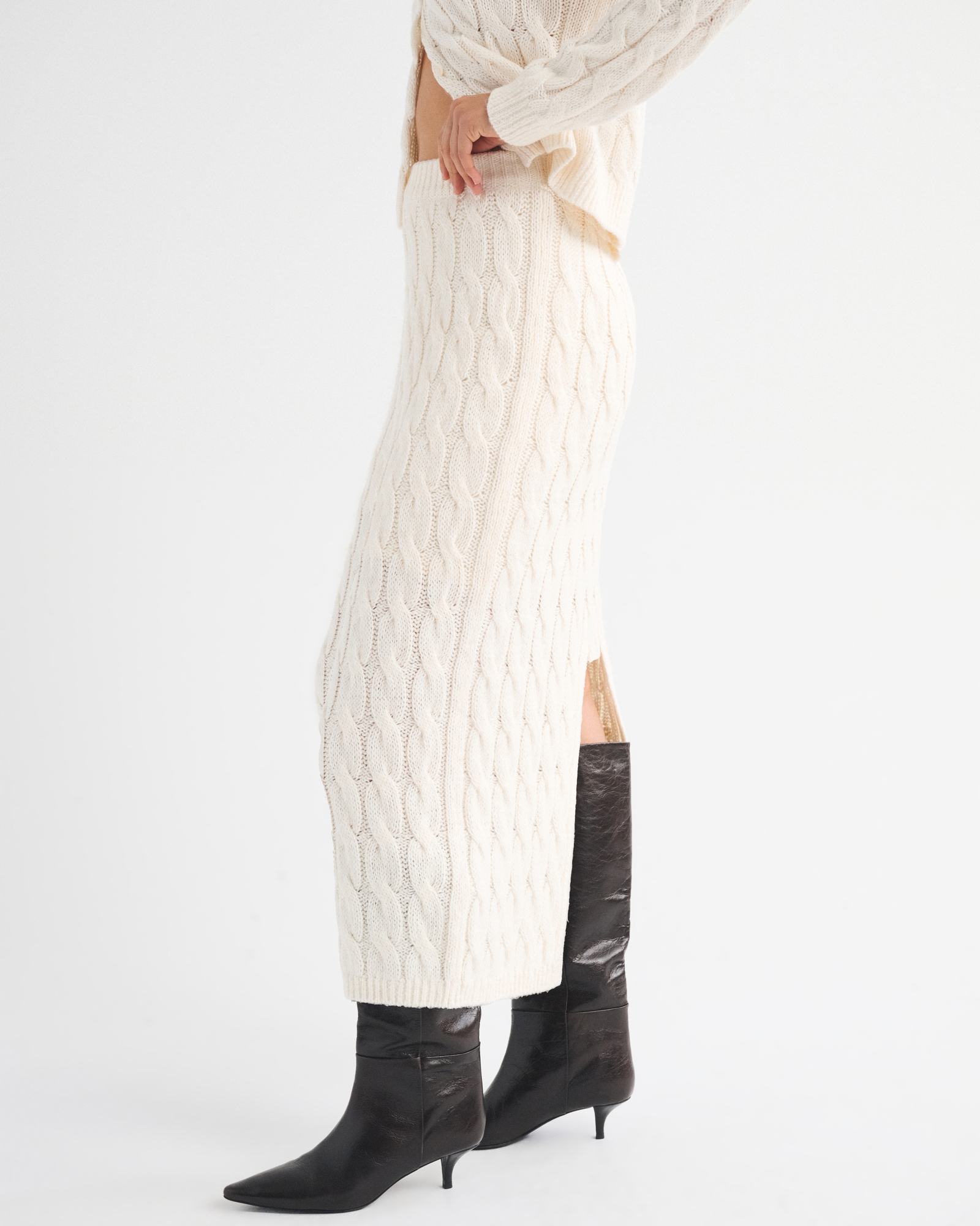 Airspun Cotton-Blend Cable Maxi Skirt thumbnail 4