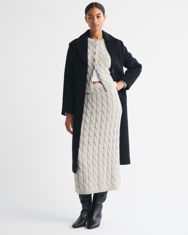 Airspun Cotton-Blend Cable Maxi Skirt