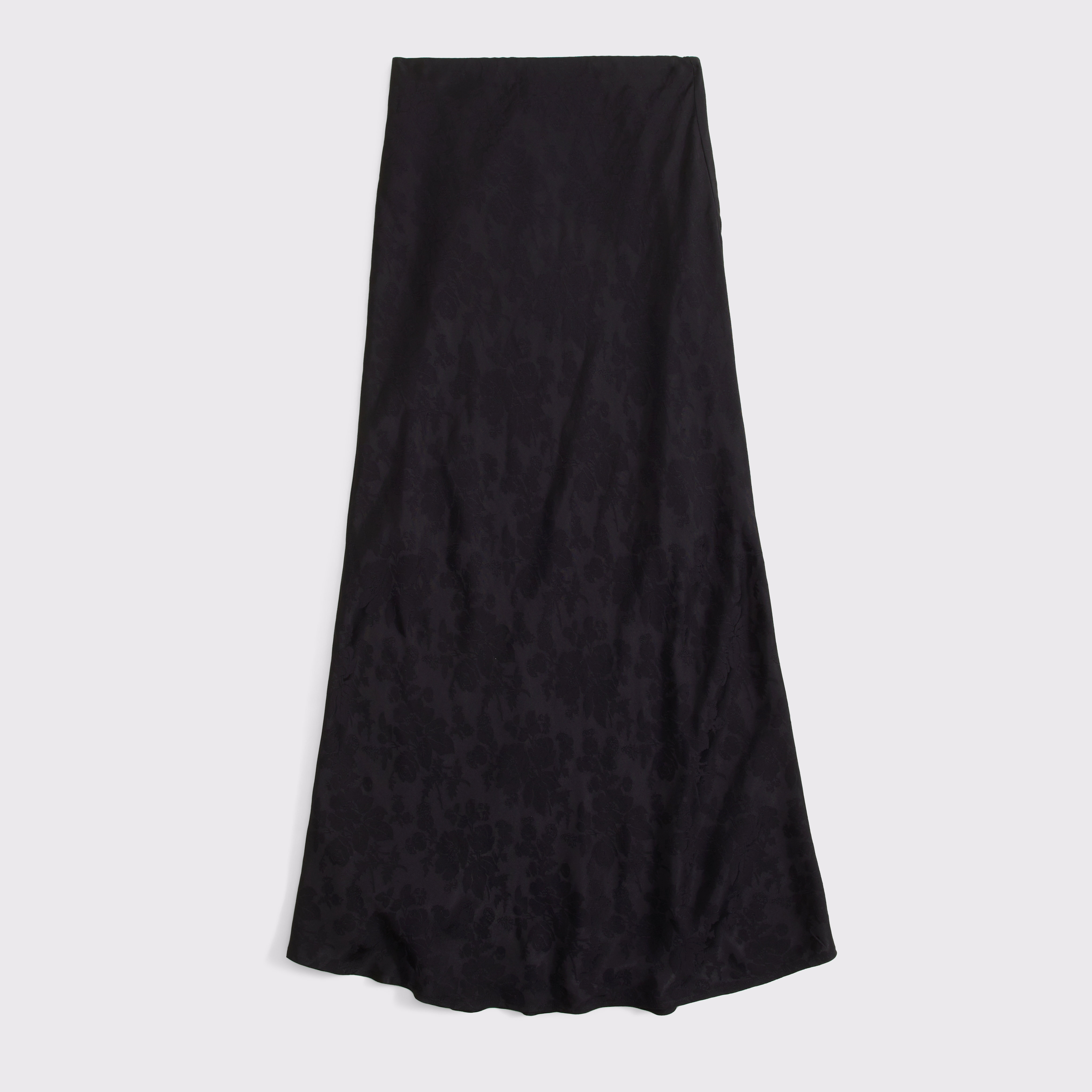 Женская юбка Abercrombie & Fitch High Rise Satin Jacquard Maxi, цвет: Чёрный — фото 1