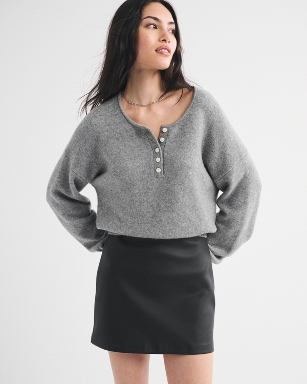 A&F Scarlett Vegan Leather Mini Skort