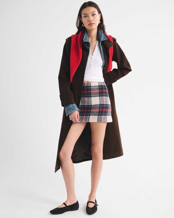 A&F Scarlett Mini Skort, Red Plaid view 2