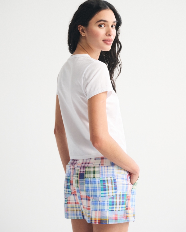 Linen-Blend Tailored Mini Skort