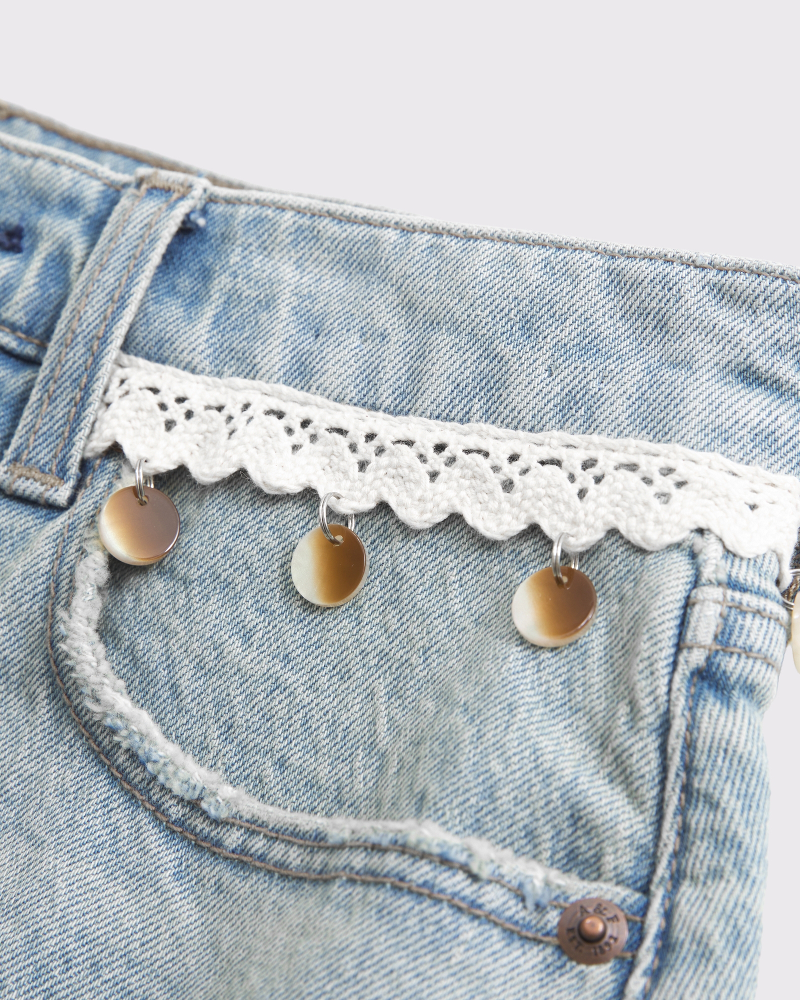Mid Rise Denim Mini Skirt