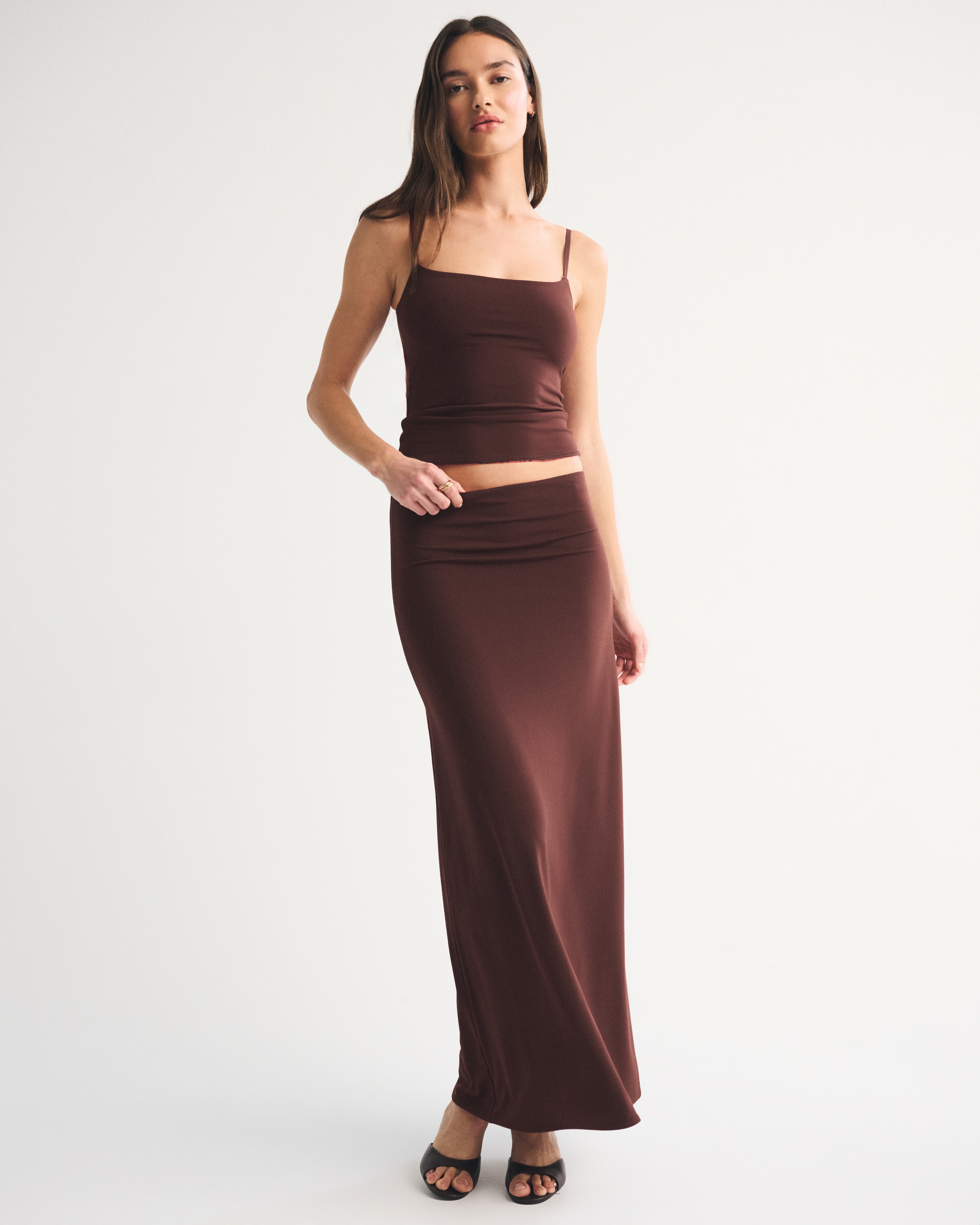 Женская юбка Abercrombie & Fitch Reversible High Rise Maxi, цвет: Розовый — фото 3