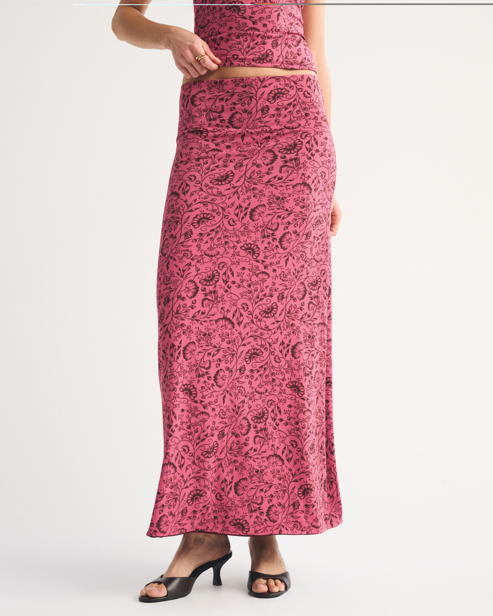 Reversible High Rise Maxi Skirt