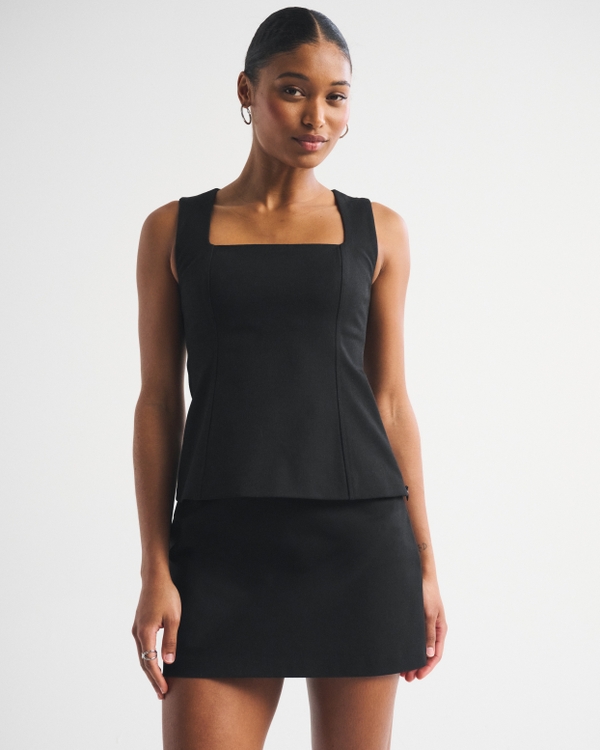 The A&F Scarlett Curve Love Forme Mini Skort, Black view 1