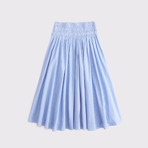 Женские юбки Abercrombie & Fitch Smocked Drop-Waist Poplin Midi Skirt