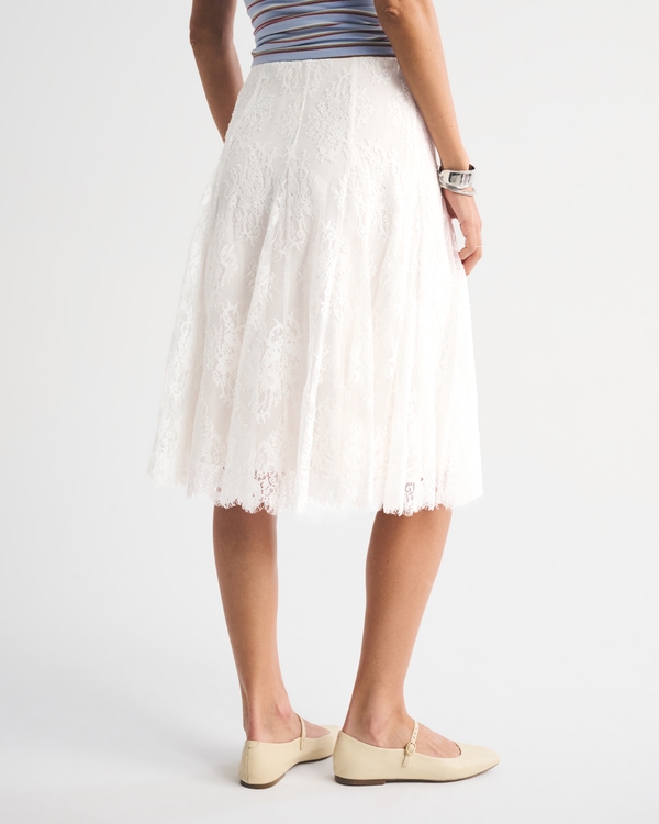 Lace Godet Midi Skirt
