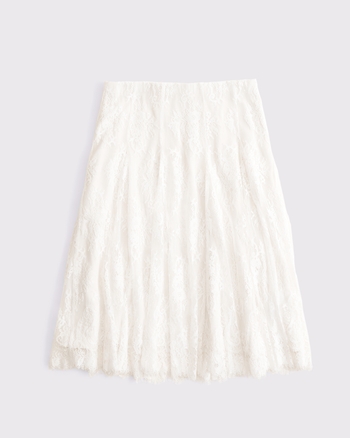 Lace Godet Midi Skirt