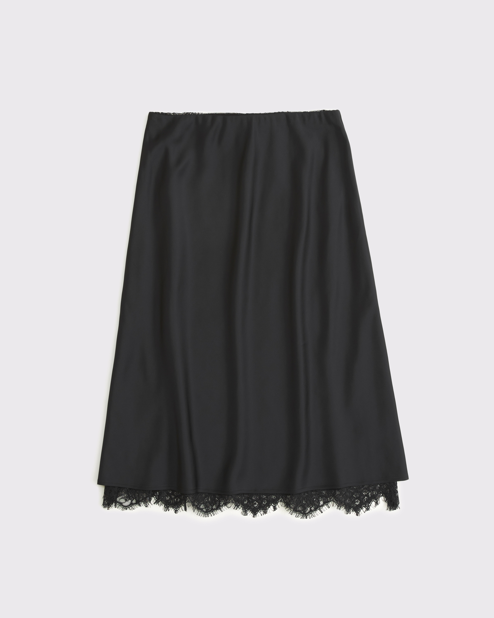 2-in-1 Reversible Lace and Satin Midi Skirt