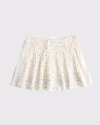 Drop-Waist Pintuck Mini Skort
