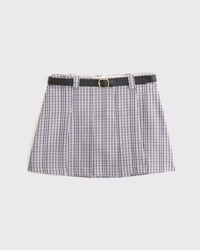 Pleated Belted Mini Skort