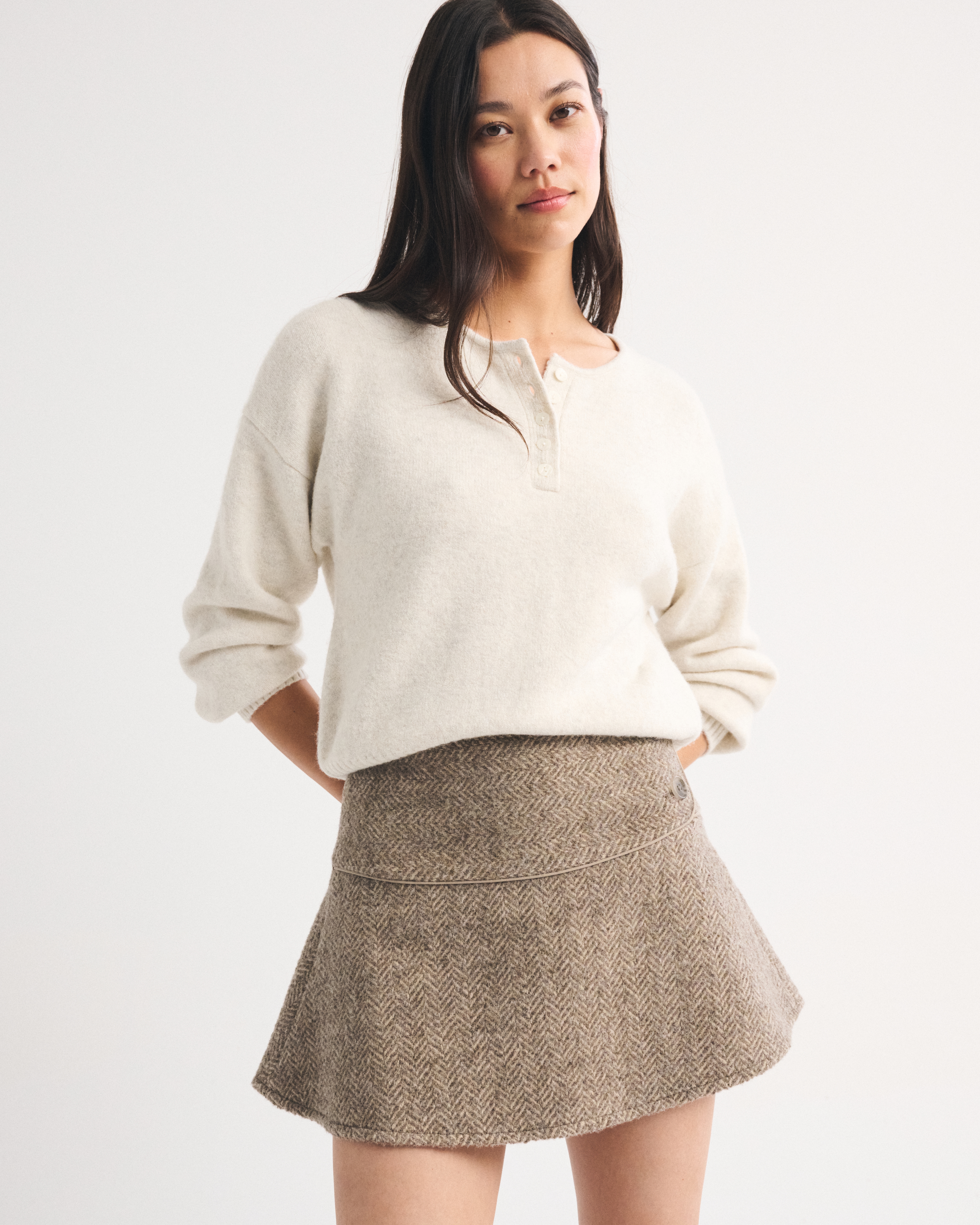 Женские юбки Abercrombie & Fitch The A&F Scarlett Wool-Blend Mini Skort — фото 2