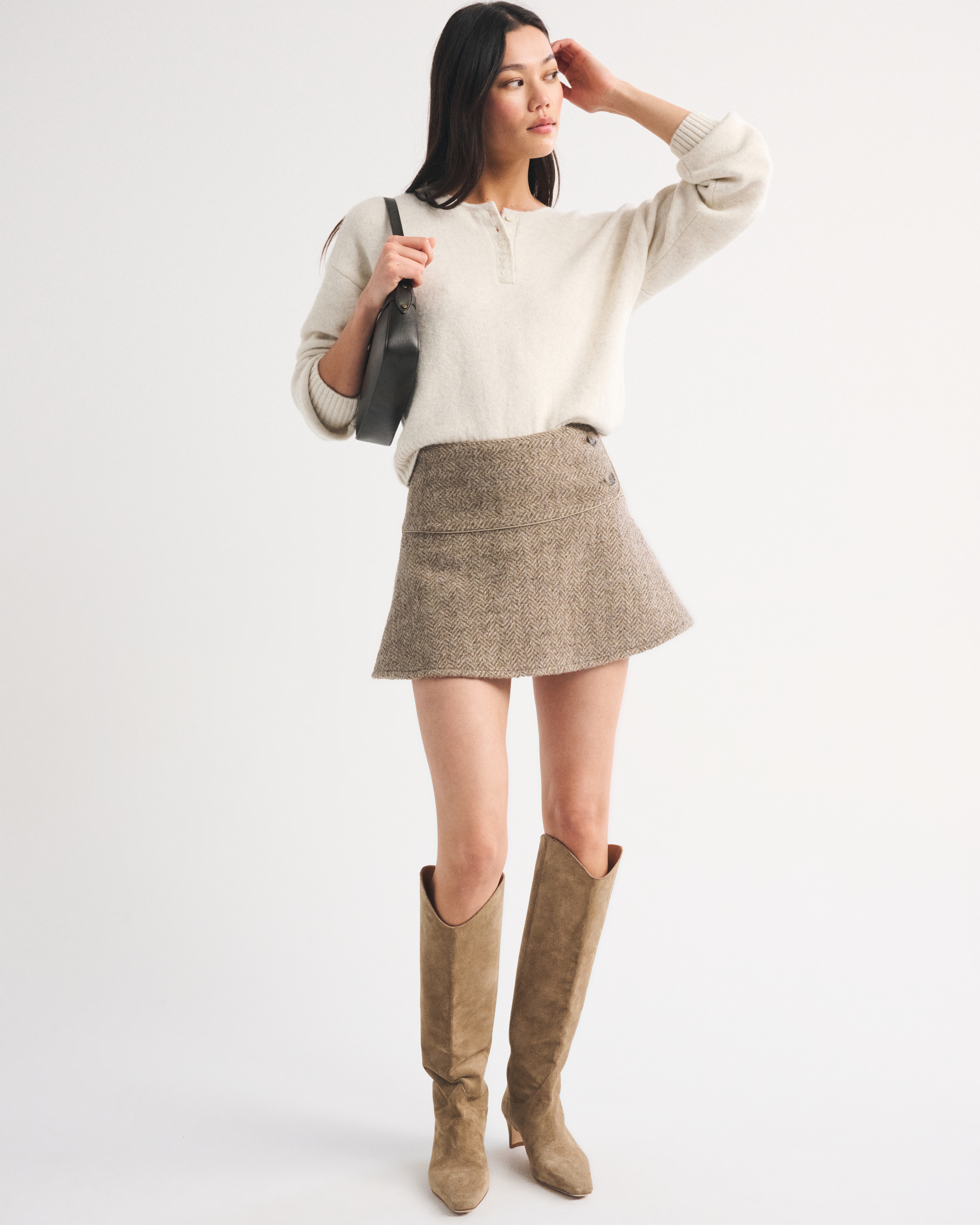 Женские юбки Abercrombie & Fitch The A&F Scarlett Wool-Blend Mini Skort — фото 3
