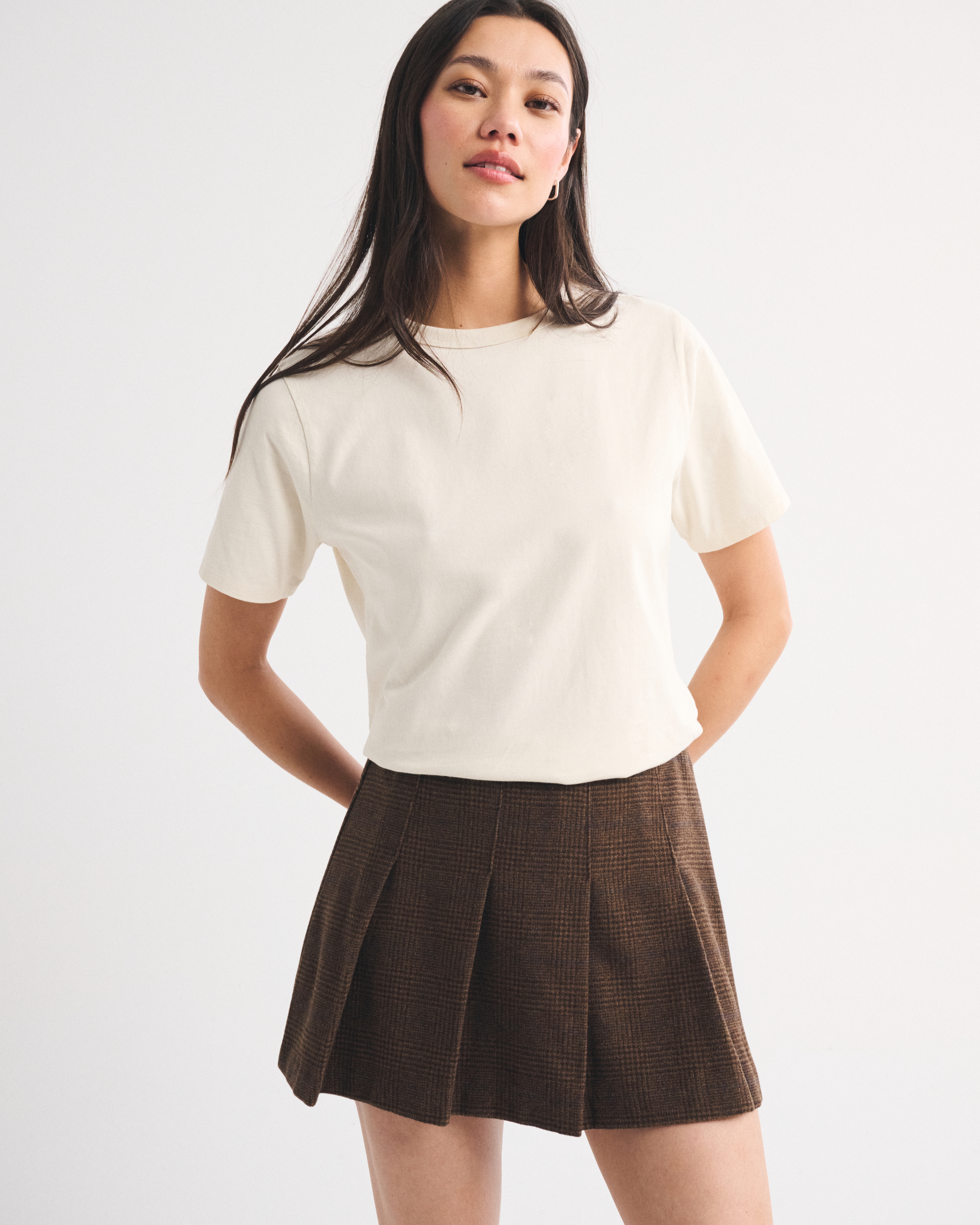 Женские юбки Abercrombie & Fitch Wool-Blend Pleated Mini Skirt — фото 2