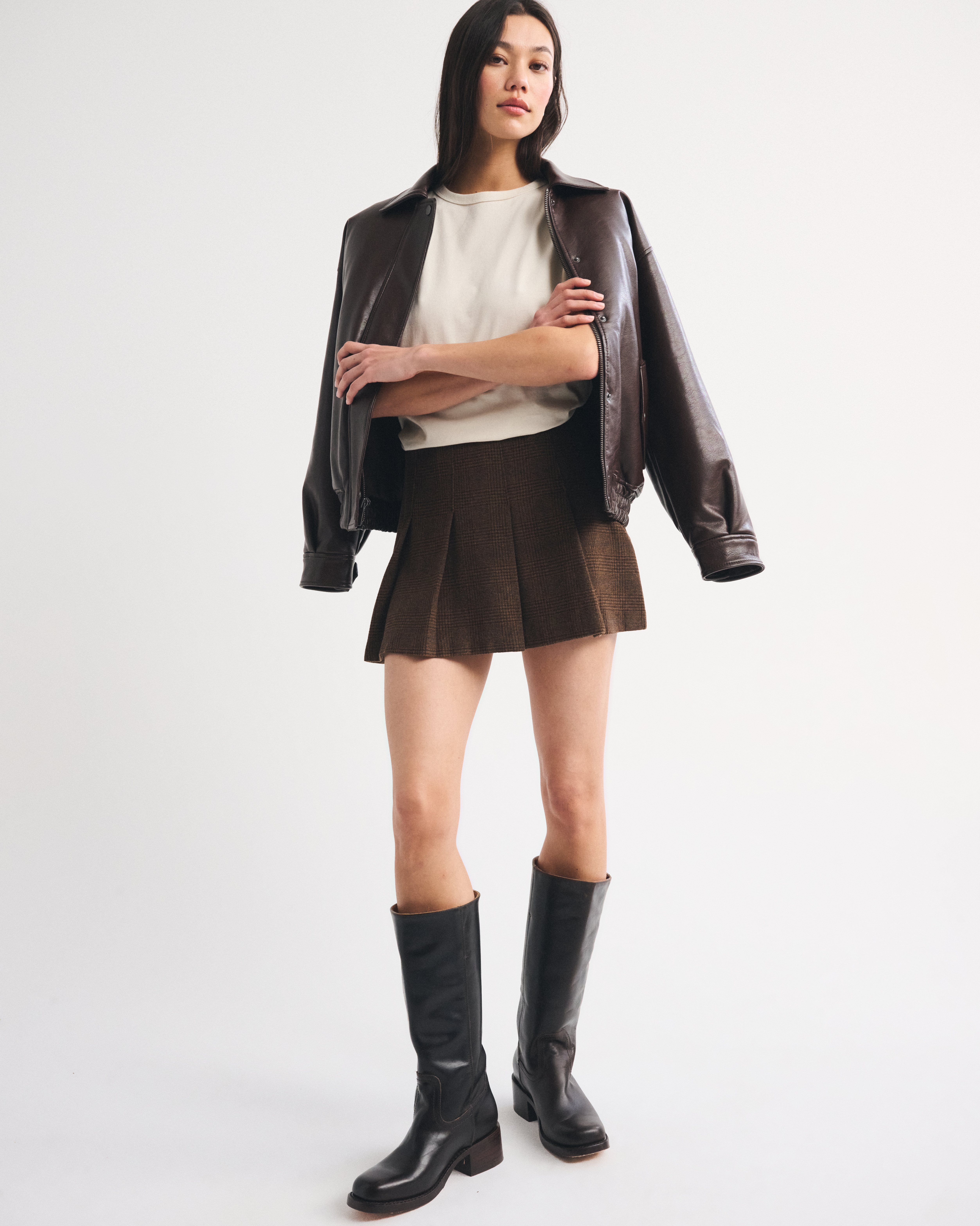 Женские юбки Abercrombie & Fitch Wool-Blend Pleated Mini Skirt — фото 3