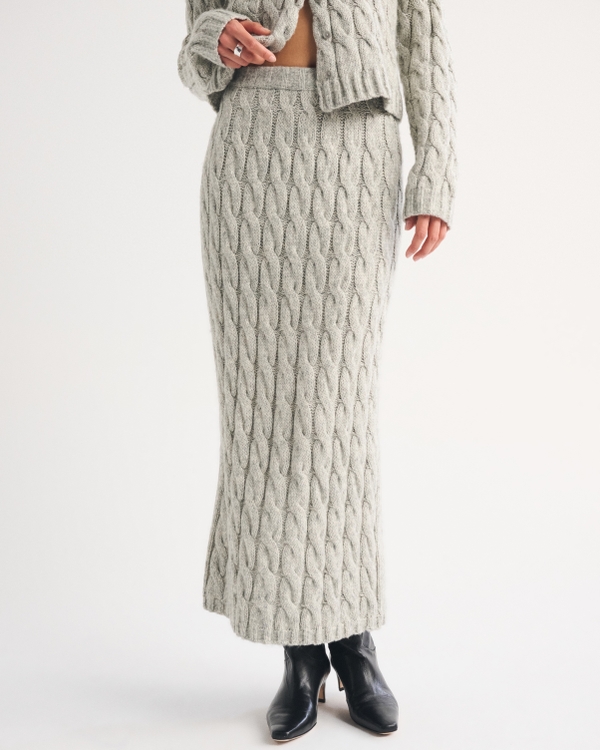 Airspun Cotton-Blend Cable Maxi", Gray view 2