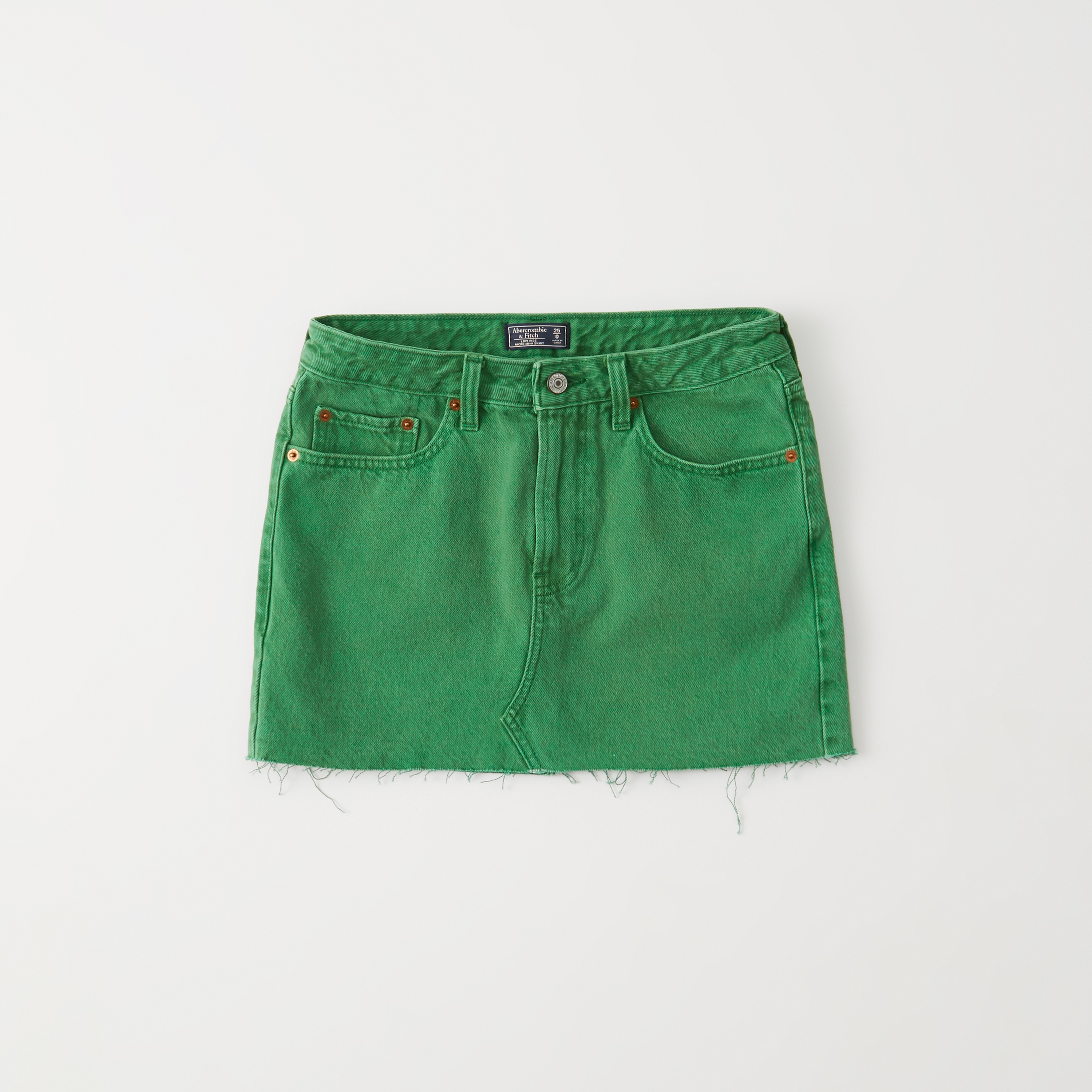 green denim skirt