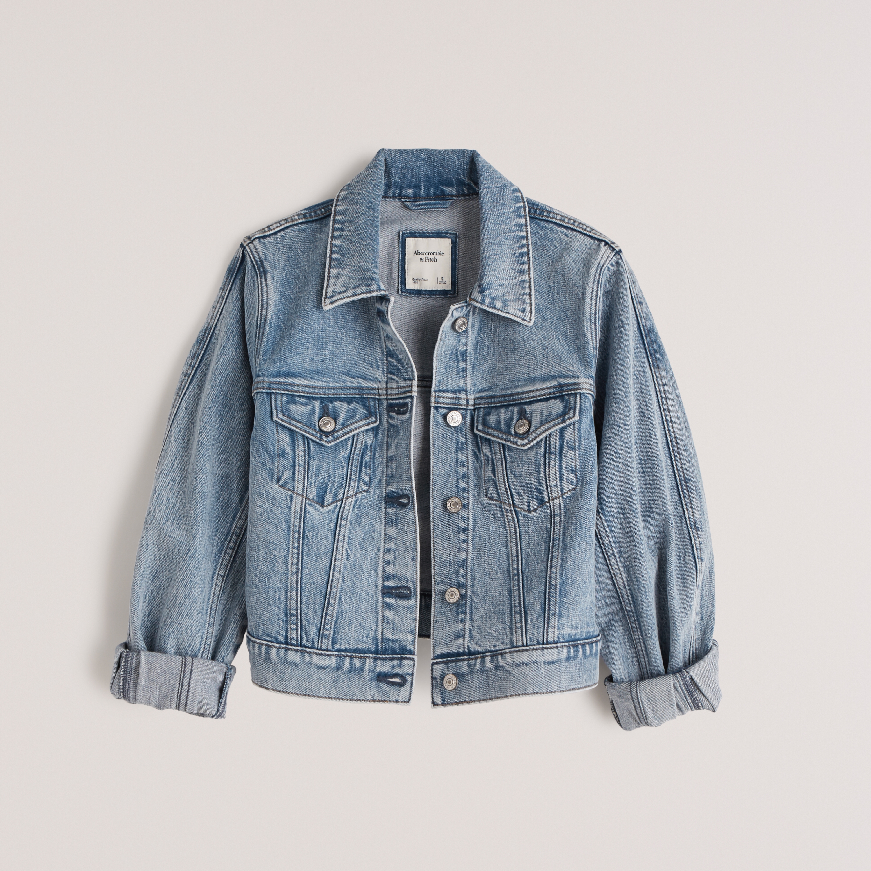 abercrombie jean jacket with fur