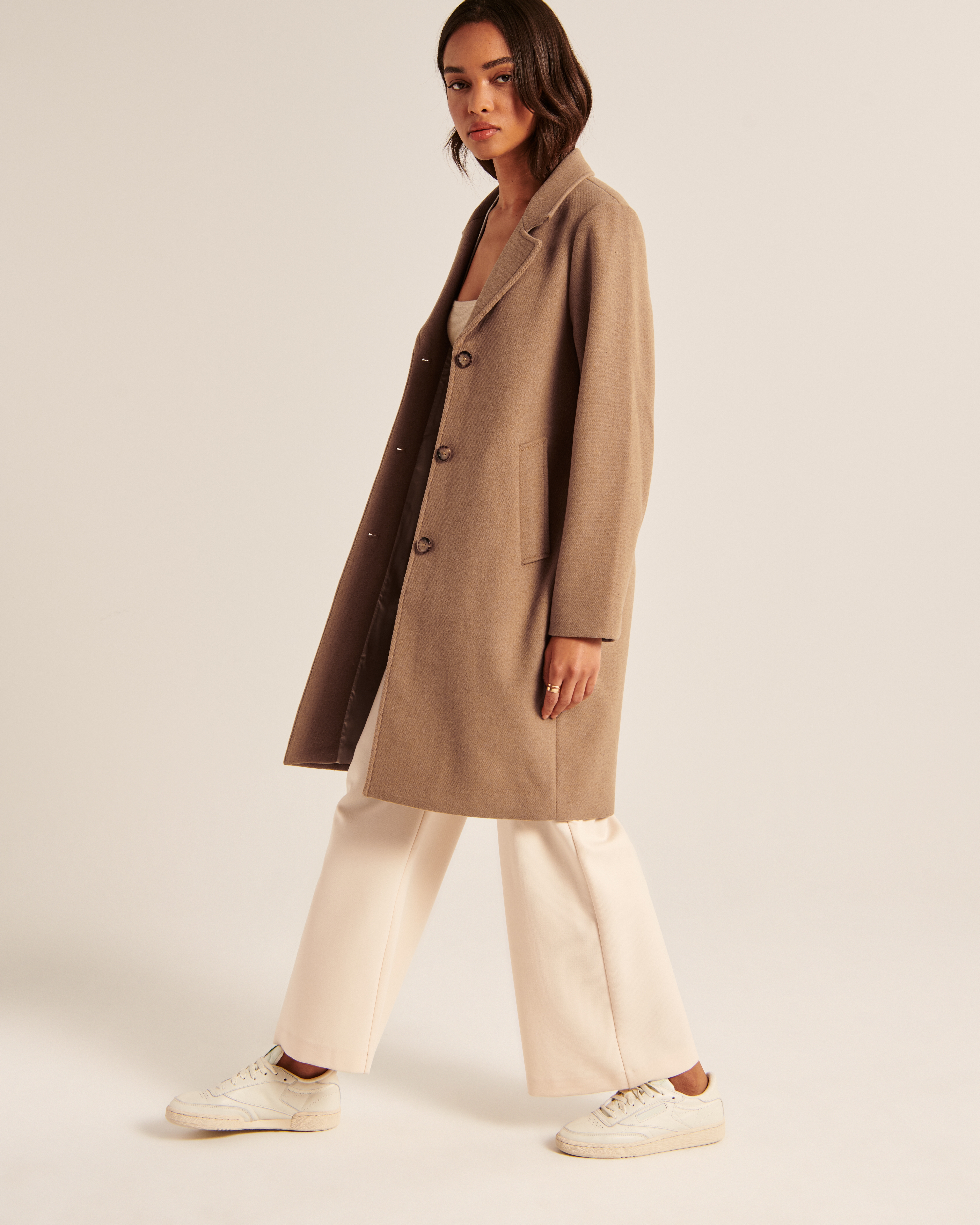 Women's Wool-Blend Dad Coat | Women's Coats & Jackets