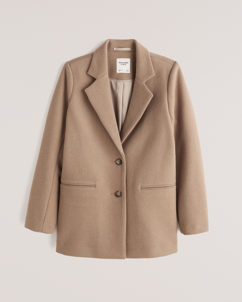 Women's Heavyweight Wool-Blend Blazer Coat Women's Sale