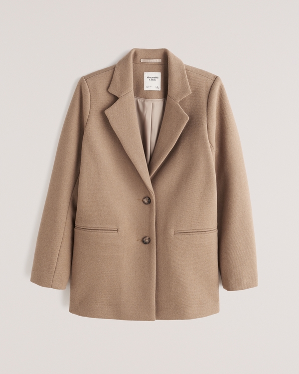 Femme Manteau style blazer en laine mélangée | Femme Vestes et manteaux | Abercrombie.com