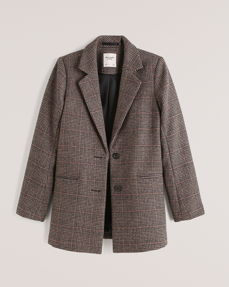 Wool-Blend Blazer Coat