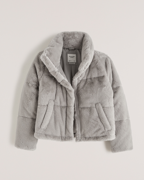 Women S Coats Jackets Clearance, Abercrombie And Fitch Faux Fur Cropped Coat Jacket