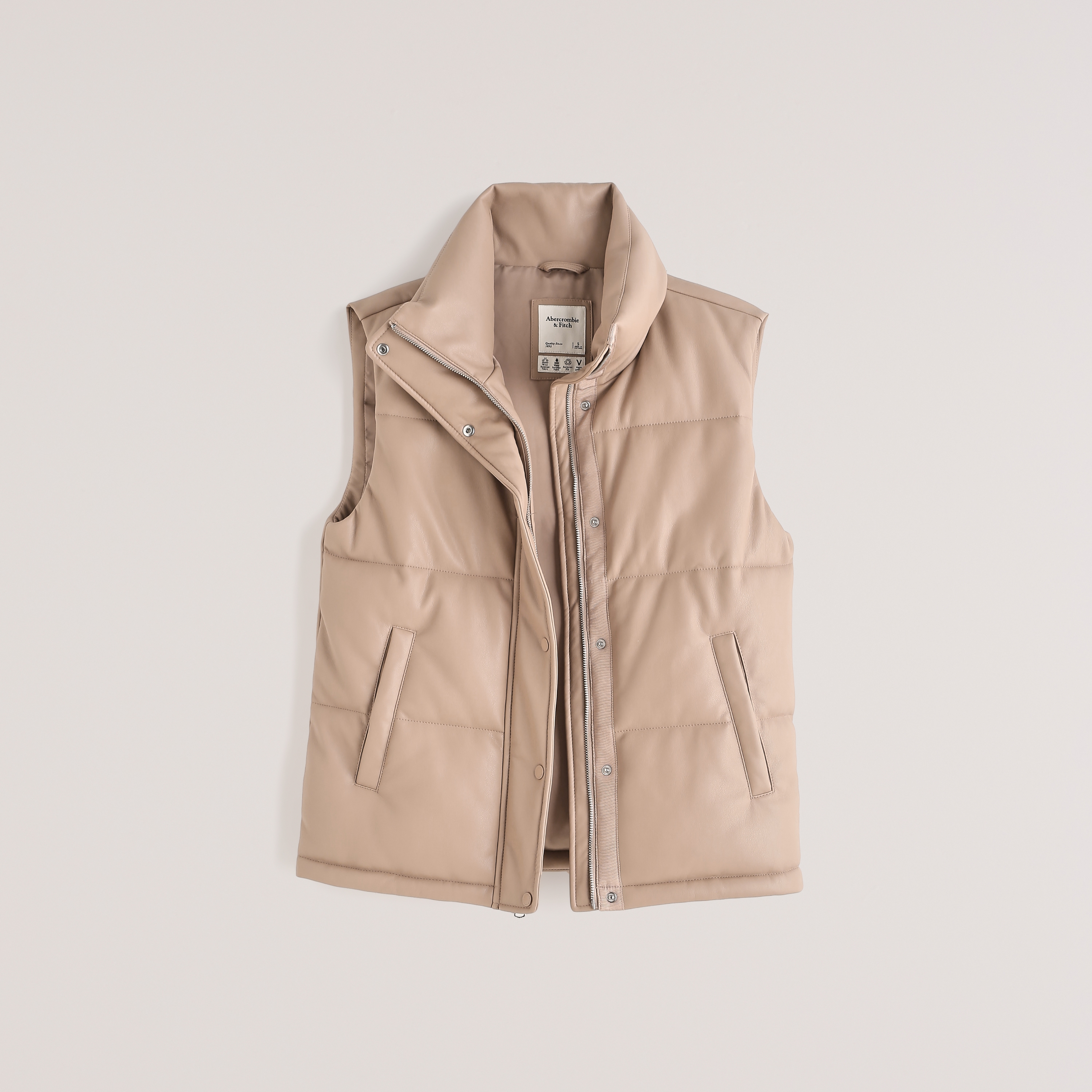 leather puffer vest