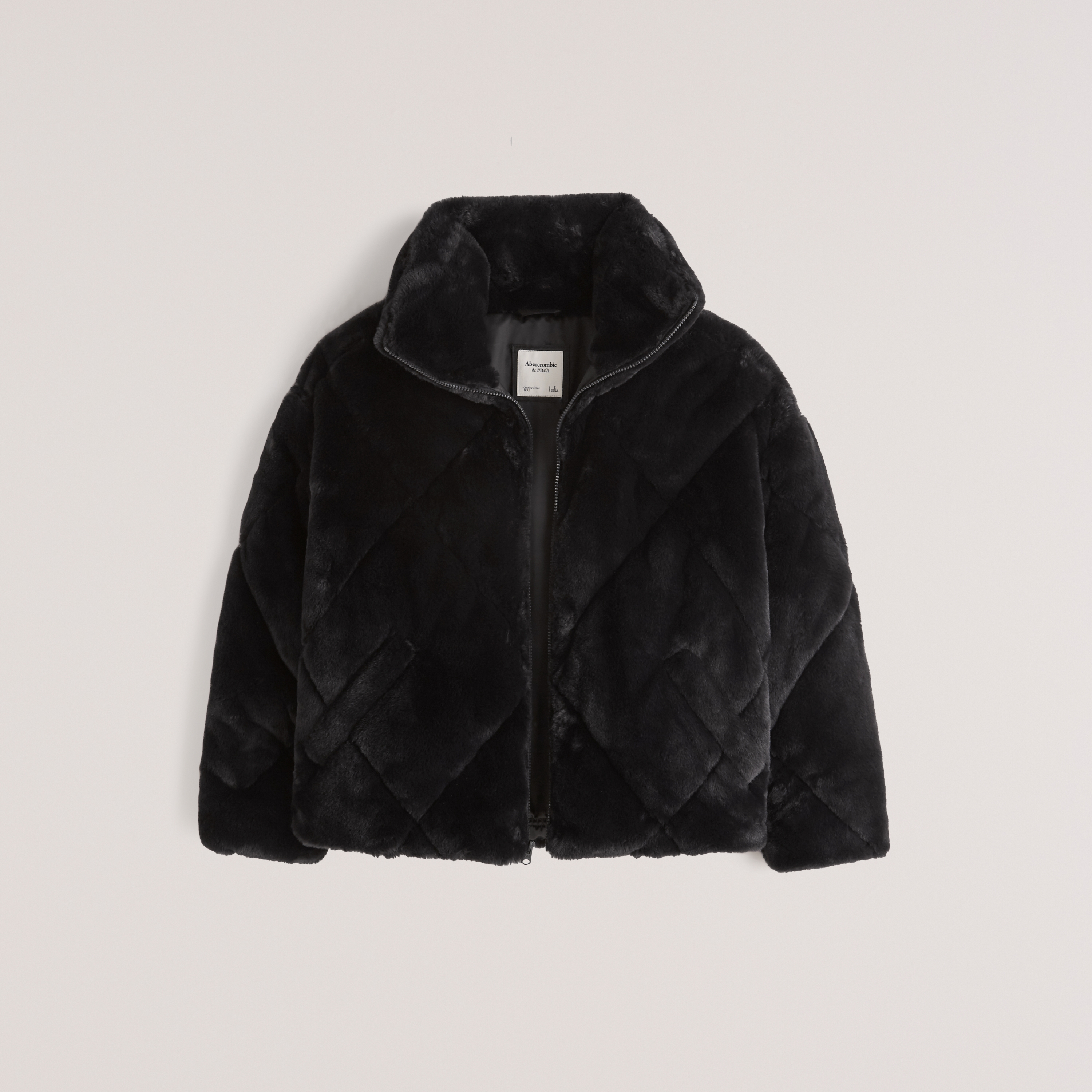 abercrombie cropped faux fur bomber jacket