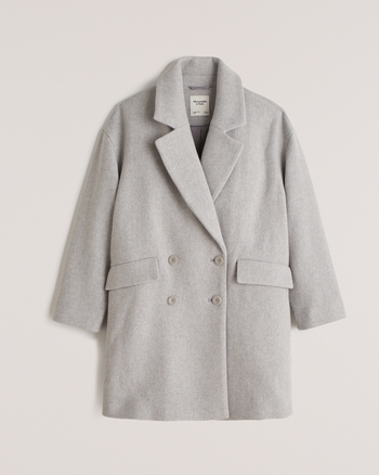 Women's Short DoubleBreasted WoolBlend Dad Coat Women's Clearance