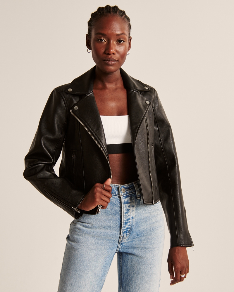 Abercrombie & Fitch Vegan Leather Moto Jacket