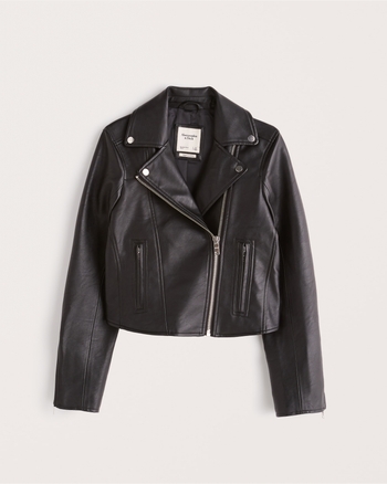 Women's Vegan Leather Moto Jacket | Women's Clearance