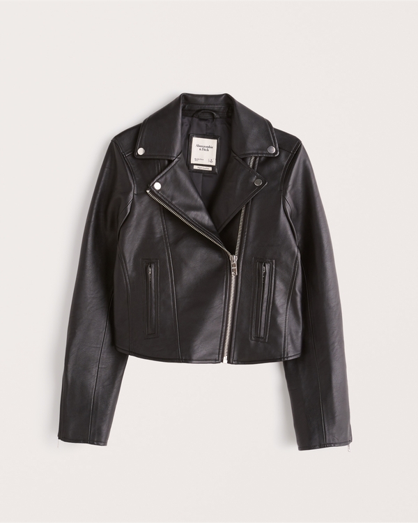 Women's Vegan Leather Moto Jacket | Women's Coats & Jackets | Abercrombie.com