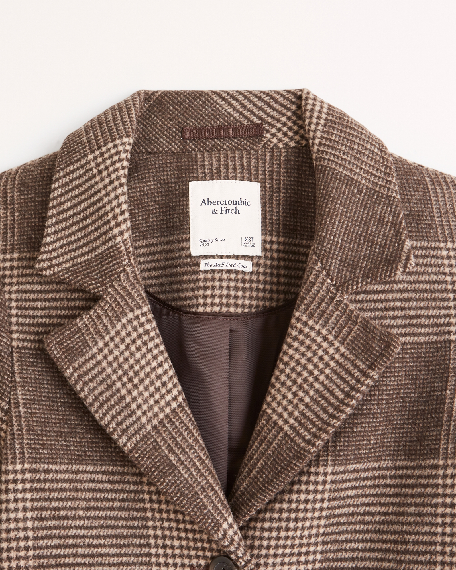 Women's Wool-Blend Dad Coat in Dark Grey | Size S Tall | Abercrombie & Fitch