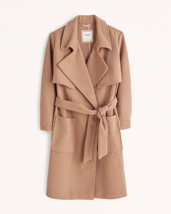 Women's WoolBlend Trench Coat Women's Coats & Jackets