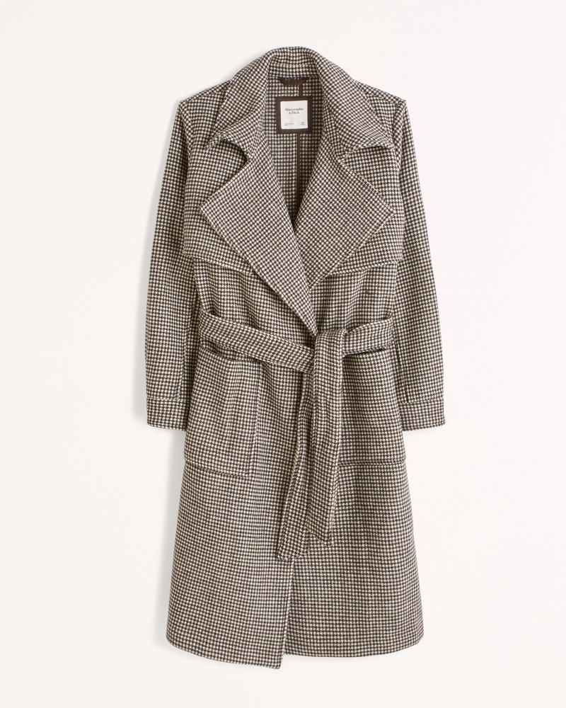 H&m checked trench clearance coat