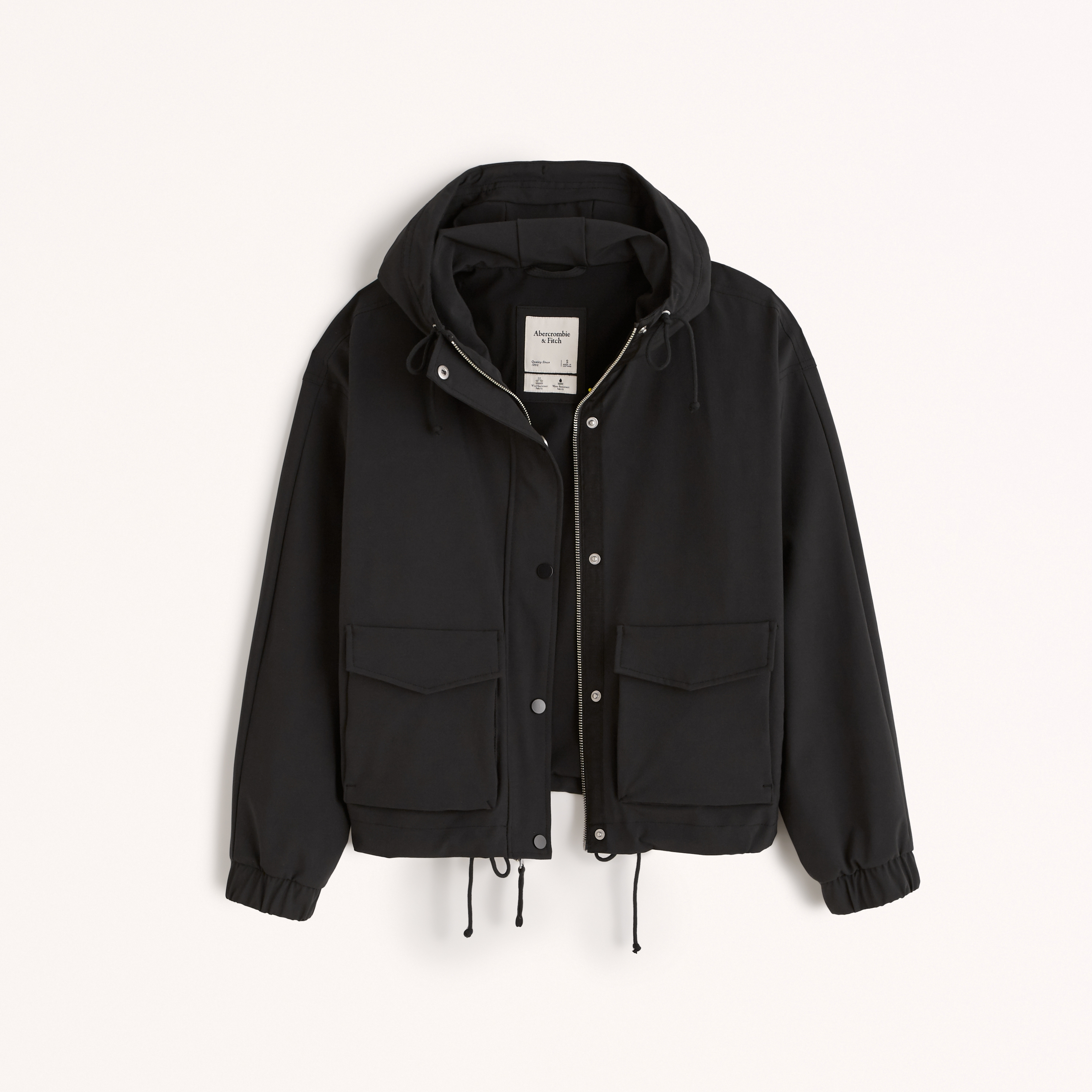 black denim jacket with hoodie
