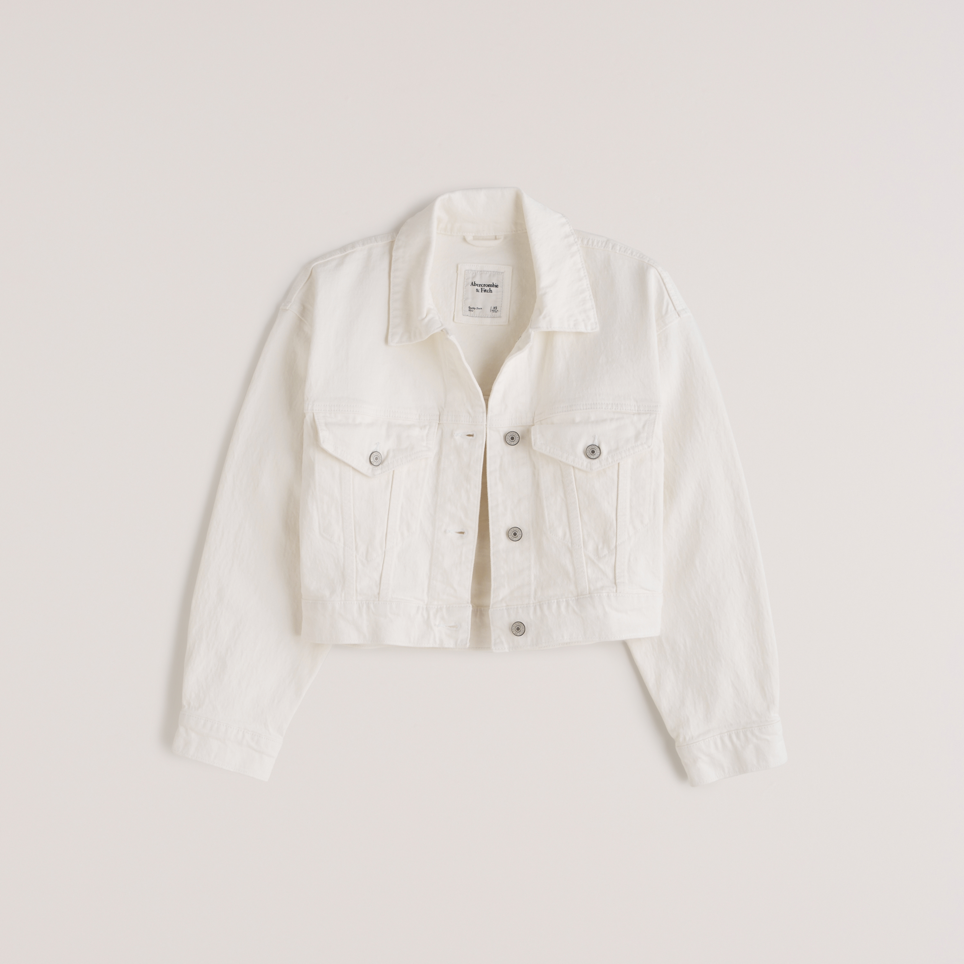 white cropped jean jacket