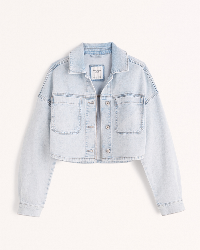 A&F Cropped Denim Shirt Jacket