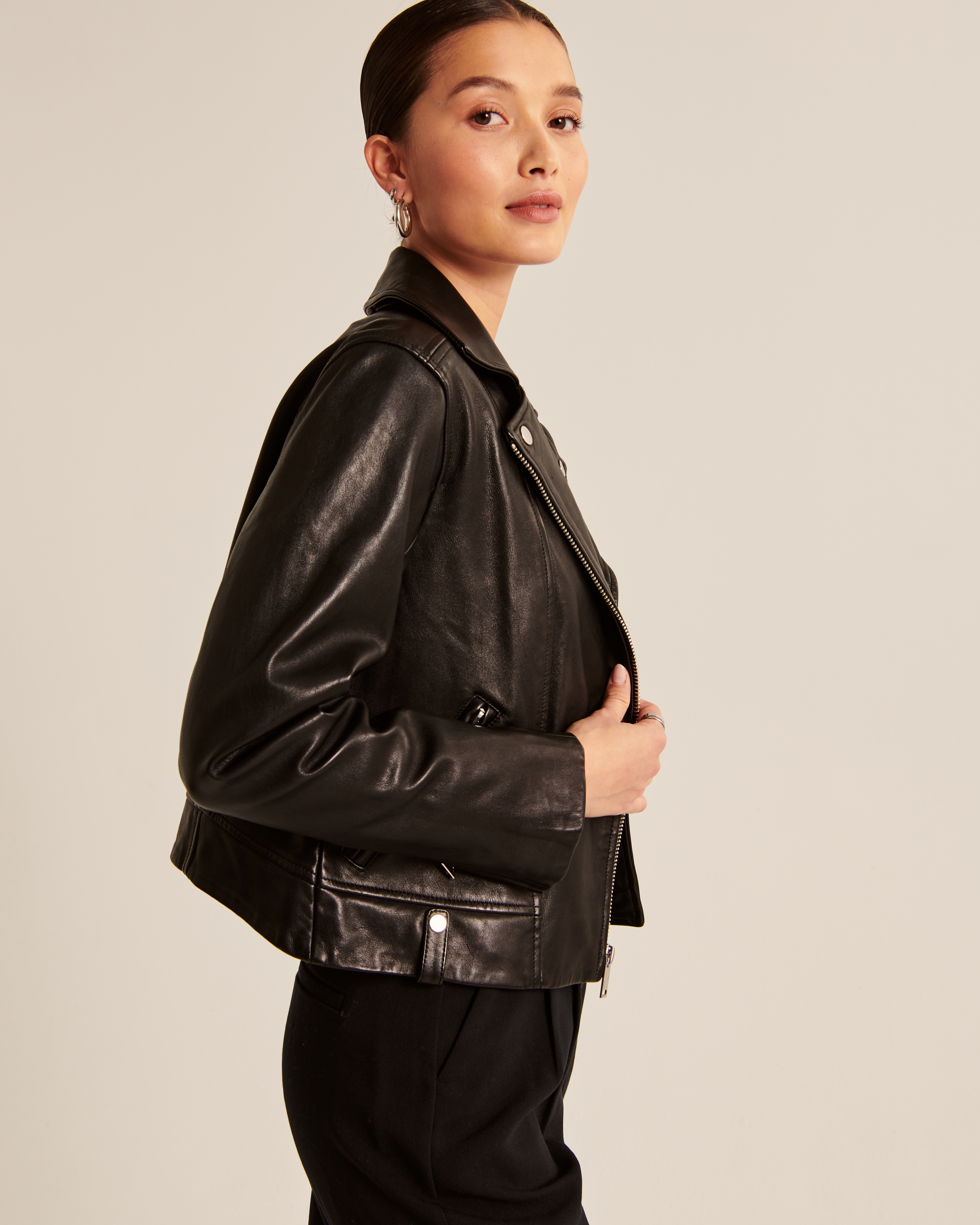 Abercrombie leather outlet jacket