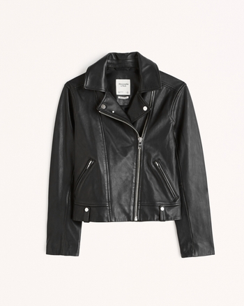 Women's genuine leather moto jacket deals