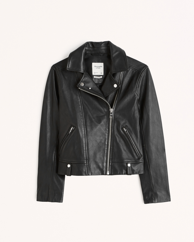 Women's Genuine Leather Moto Jacket | Women's Coats & Jackets ...