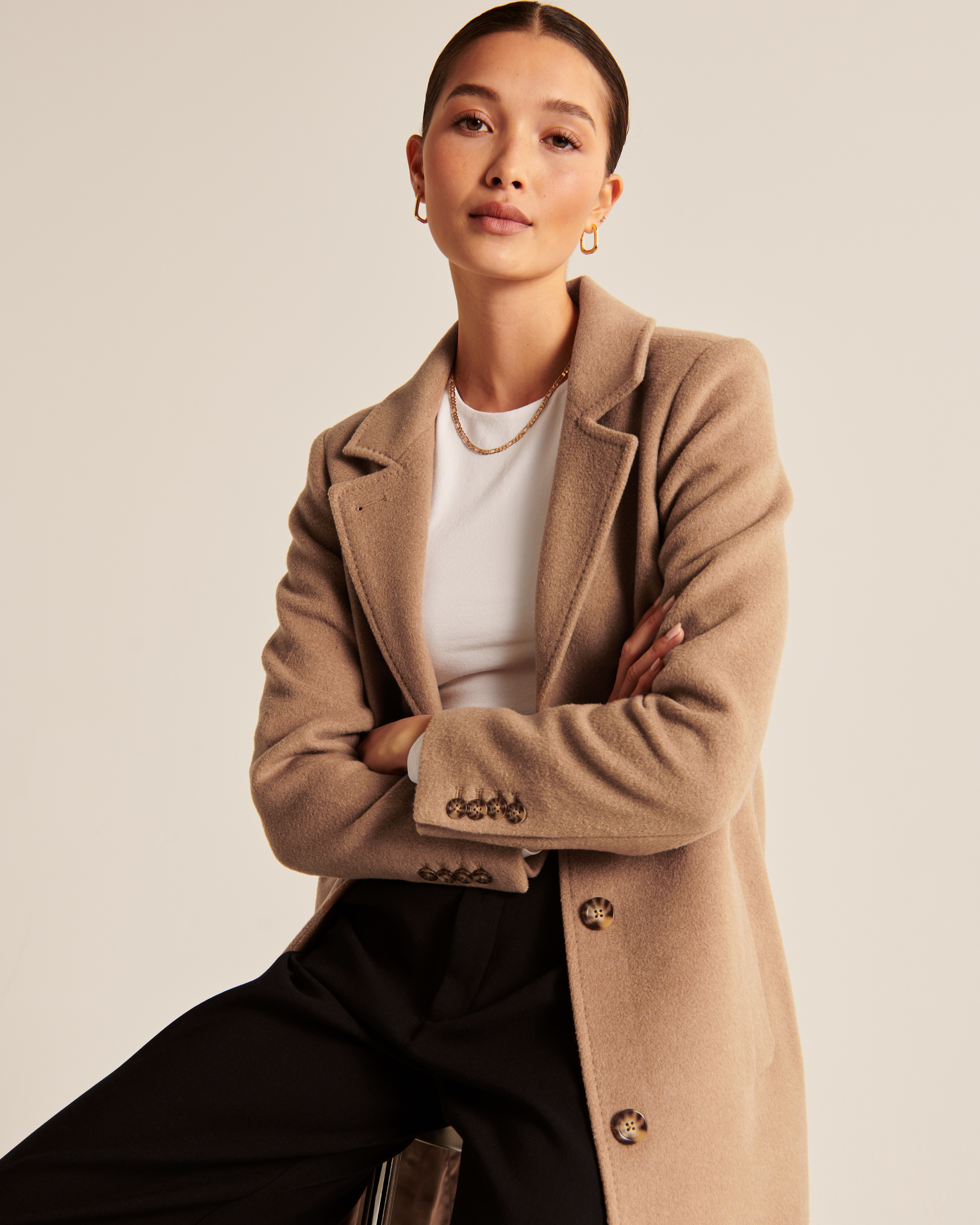 Tan best sale overcoat women's